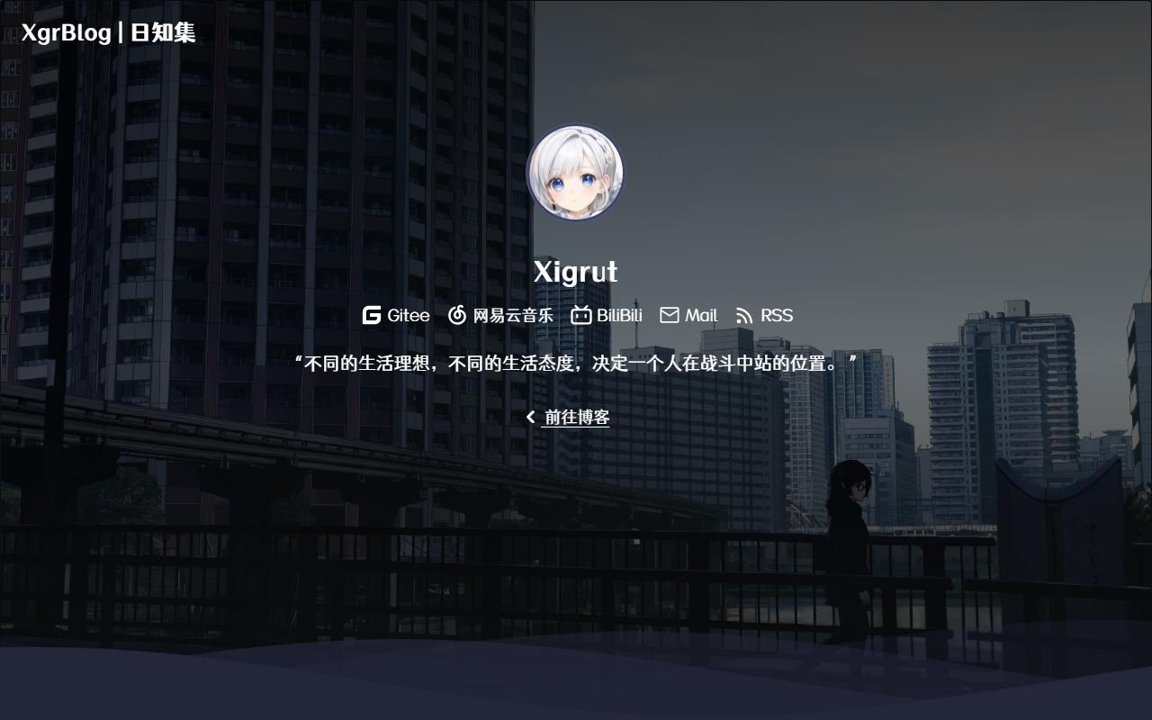 XgrBlog 首页截图